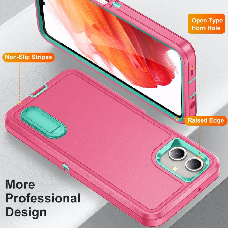 For Samsung Galaxy A06 4G Rugged PC Hybrid Silicone Phone Case with Holder