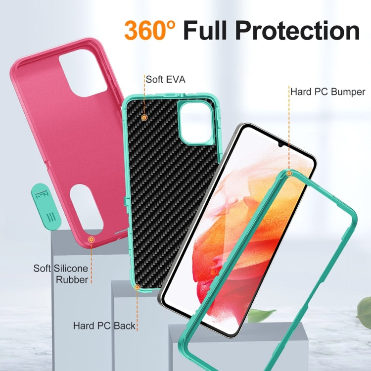 For Samsung Galaxy A06 4G Rugged PC Hybrid Silicone Phone Case with Holder