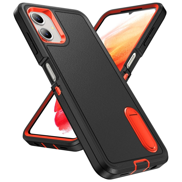 For Samsung Galaxy A06 4G Rugged PC Hybrid Silicone Phone Case with Holder