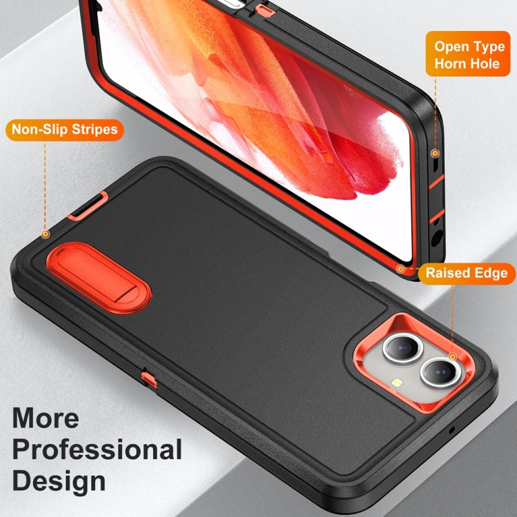 For Samsung Galaxy A06 4G Rugged PC Hybrid Silicone Phone Case with Holder