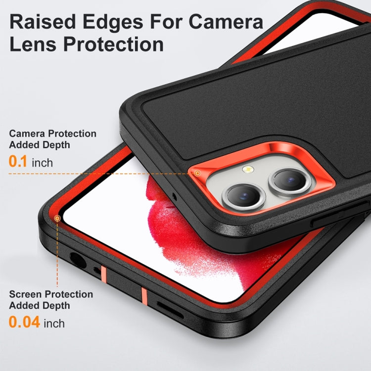 For Samsung Galaxy A06 4G Rugged PC Hybrid Silicone Phone Case with Holder