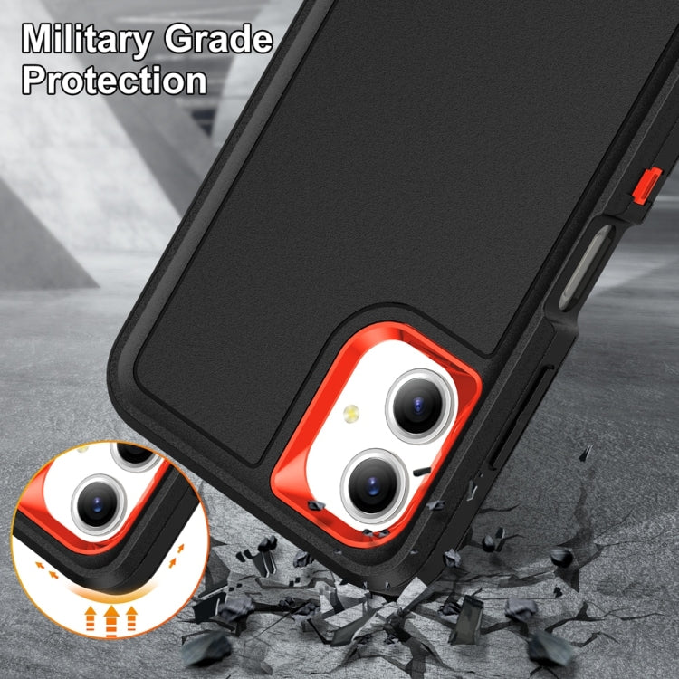 For Samsung Galaxy A06 4G Rugged PC Hybrid Silicone Phone Case with Holder