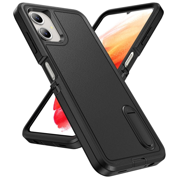 For Samsung Galaxy A06 4G Rugged PC Hybrid Silicone Phone Case with Holder