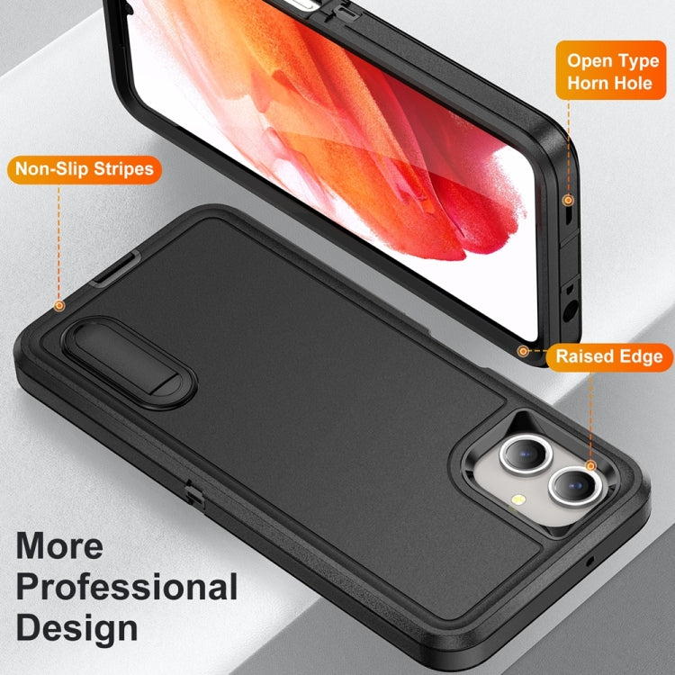 For Samsung Galaxy A06 4G Rugged PC Hybrid Silicone Phone Case with Holder