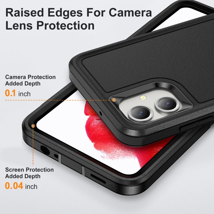 For Samsung Galaxy A06 4G Rugged PC Hybrid Silicone Phone Case with Holder
