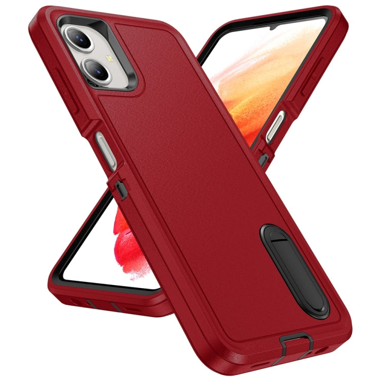 For Samsung Galaxy A06 4G Rugged PC Hybrid Silicone Phone Case with Holder
