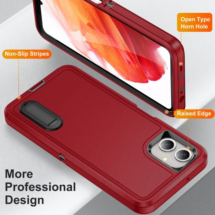 For Samsung Galaxy A06 4G Rugged PC Hybrid Silicone Phone Case with Holder