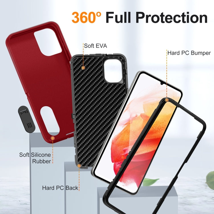 For Samsung Galaxy A06 4G Rugged PC Hybrid Silicone Phone Case with Holder