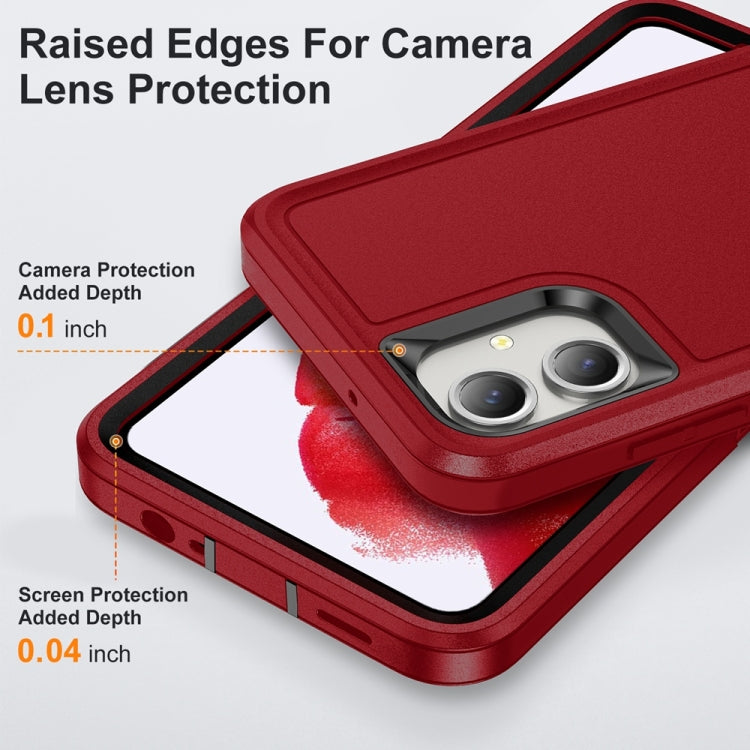 For Samsung Galaxy A06 4G Rugged PC Hybrid Silicone Phone Case with Holder