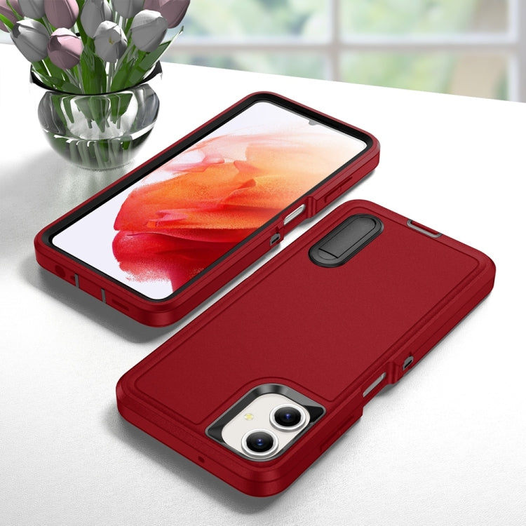 For Samsung Galaxy A06 4G Rugged PC Hybrid Silicone Phone Case with Holder