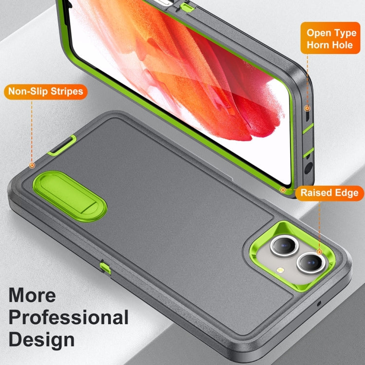 For Samsung Galaxy A06 4G Rugged PC Hybrid Silicone Phone Case with Holder