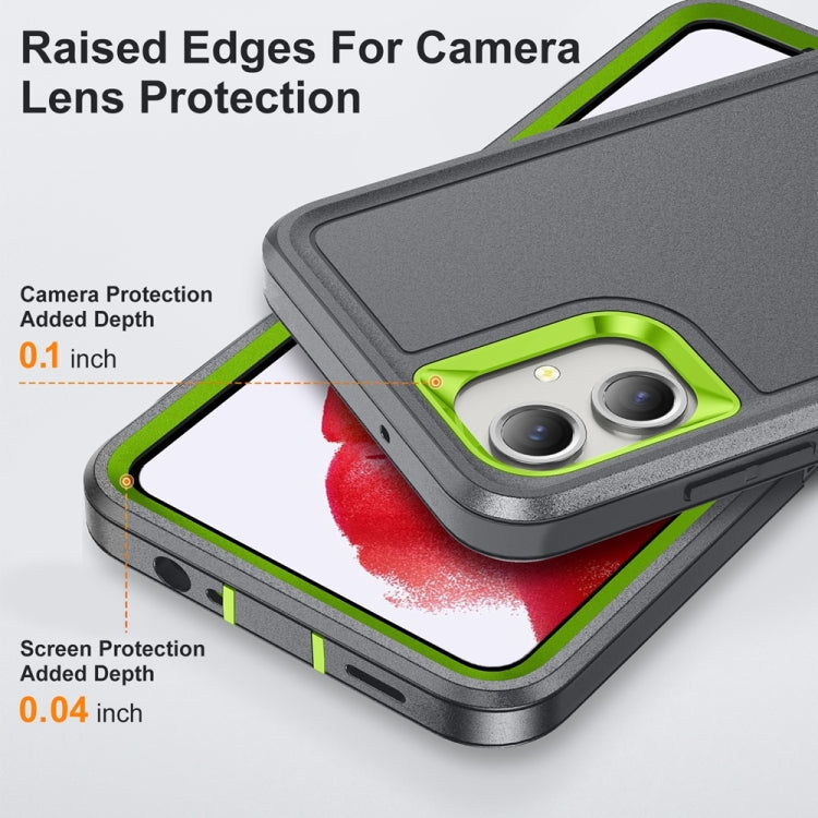 For Samsung Galaxy A06 4G Rugged PC Hybrid Silicone Phone Case with Holder