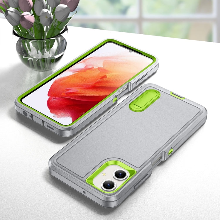 For Samsung Galaxy A06 4G Rugged PC Hybrid Silicone Phone Case with Holder