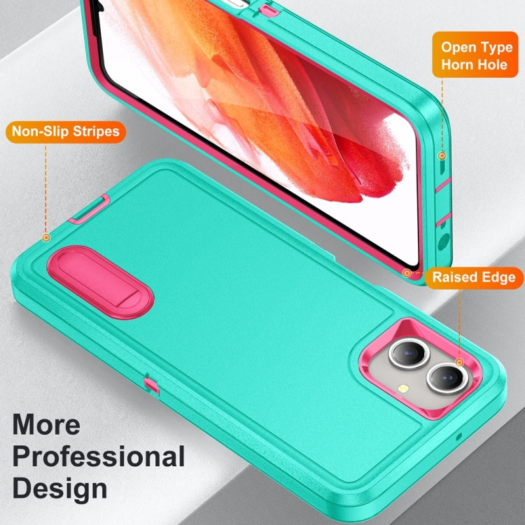 For Samsung Galaxy A06 4G Rugged PC Hybrid Silicone Phone Case with Holder