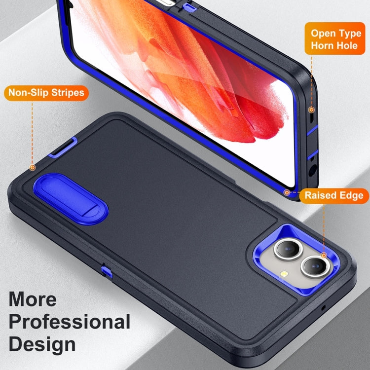 For Samsung Galaxy A06 4G Rugged PC Hybrid Silicone Phone Case with Holder