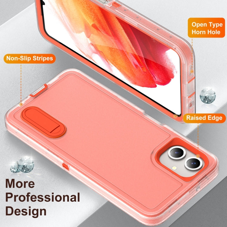 For Samsung Galaxy A06 4G Rugged PC Hybrid Silicone Phone Case with Holder