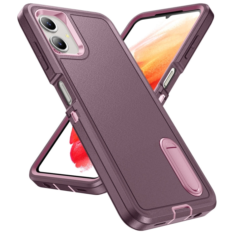 For Samsung Galaxy A06 4G Rugged PC Hybrid Silicone Phone Case with Holder