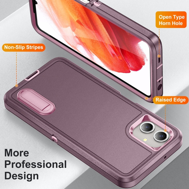 For Samsung Galaxy A06 4G Rugged PC Hybrid Silicone Phone Case with Holder