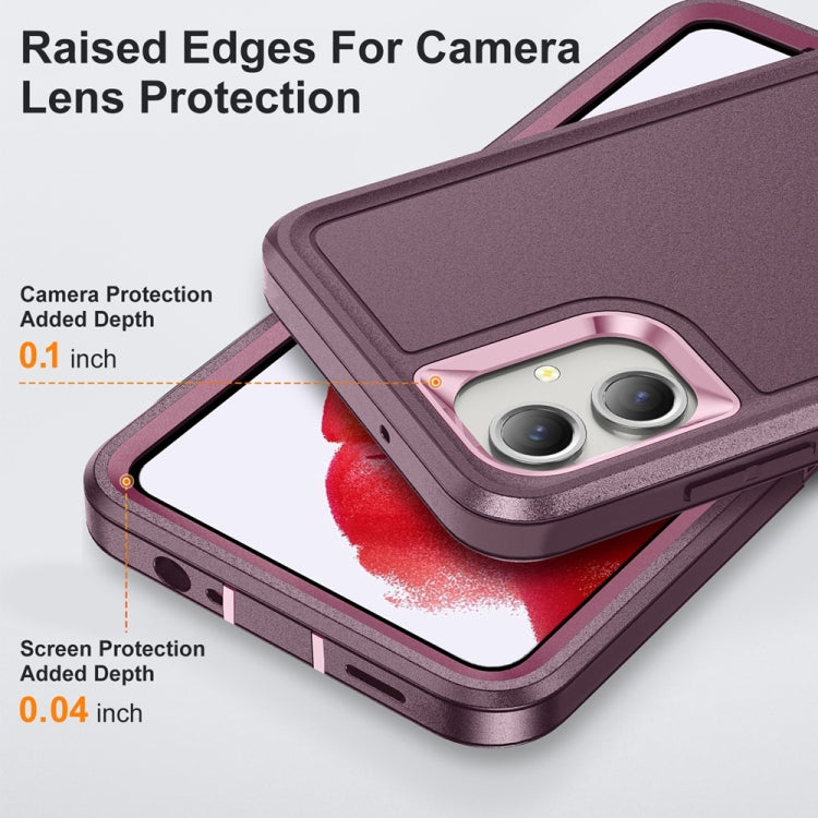 For Samsung Galaxy A06 4G Rugged PC Hybrid Silicone Phone Case with Holder