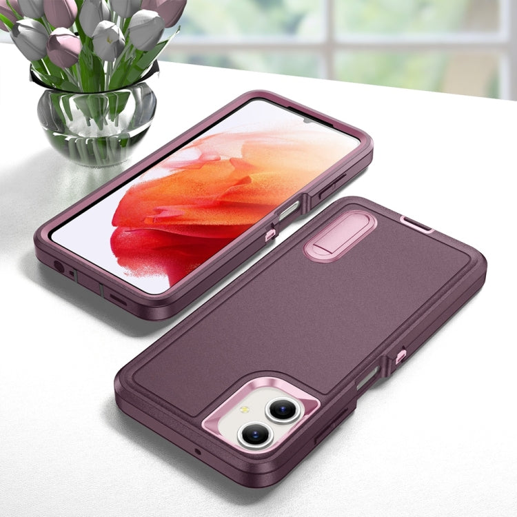 For Samsung Galaxy A06 4G Rugged PC Hybrid Silicone Phone Case with Holder