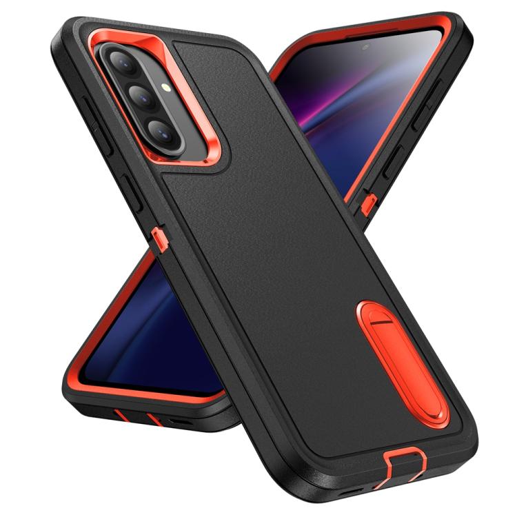 For Samsung Galaxy A36 5G Rugged PC Hybrid Silicone Phone Case with Holder