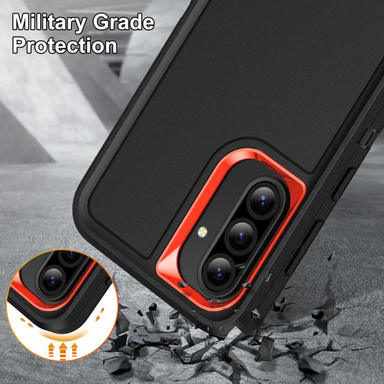 For Samsung Galaxy A36 5G Rugged PC Hybrid Silicone Phone Case with Holder