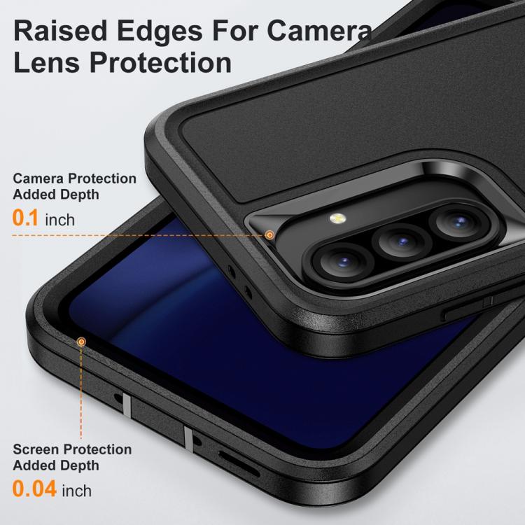 For Samsung Galaxy A36 5G Rugged PC Hybrid Silicone Phone Case with Holder
