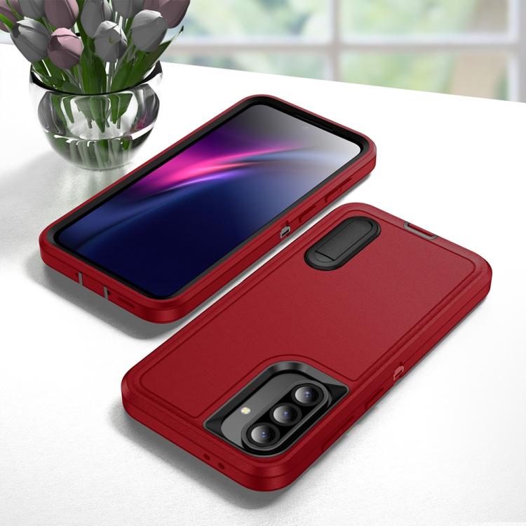 For Samsung Galaxy A36 5G Rugged PC Hybrid Silicone Phone Case with Holder