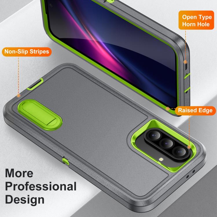 For Samsung Galaxy A36 5G Rugged PC Hybrid Silicone Phone Case with Holder
