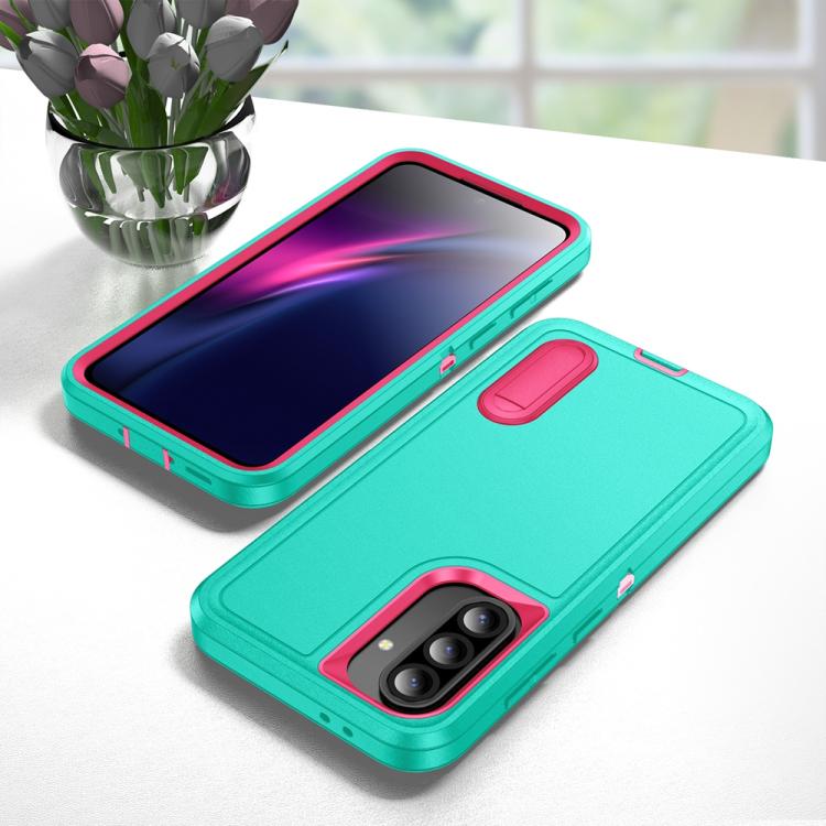 For Samsung Galaxy A36 5G Rugged PC Hybrid Silicone Phone Case with Holder