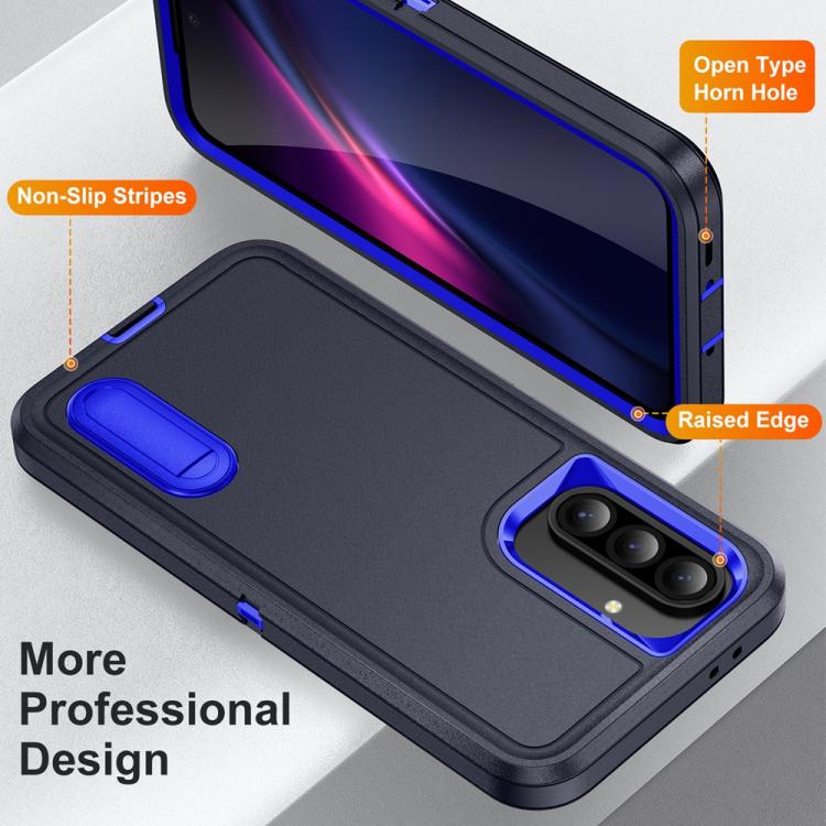 For Samsung Galaxy A36 5G Rugged PC Hybrid Silicone Phone Case with Holder