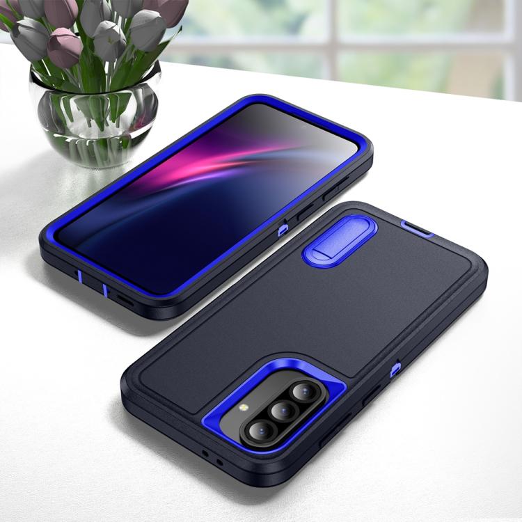 For Samsung Galaxy A36 5G Rugged PC Hybrid Silicone Phone Case with Holder