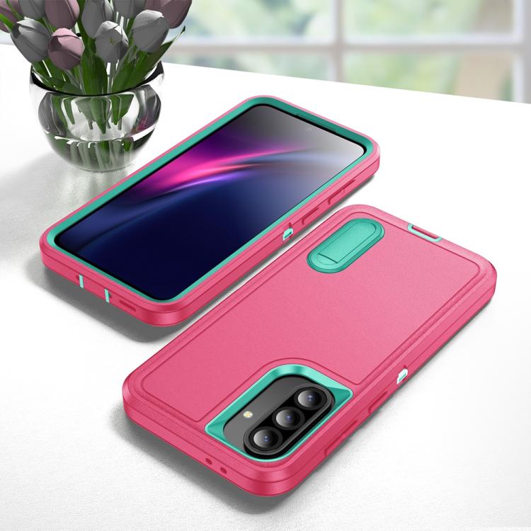 For Samsung Galaxy A56 5G Rugged PC Hybrid Silicone Phone Case with Holder