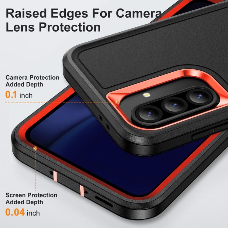 For Samsung Galaxy A56 5G Rugged PC Hybrid Silicone Phone Case with Holder