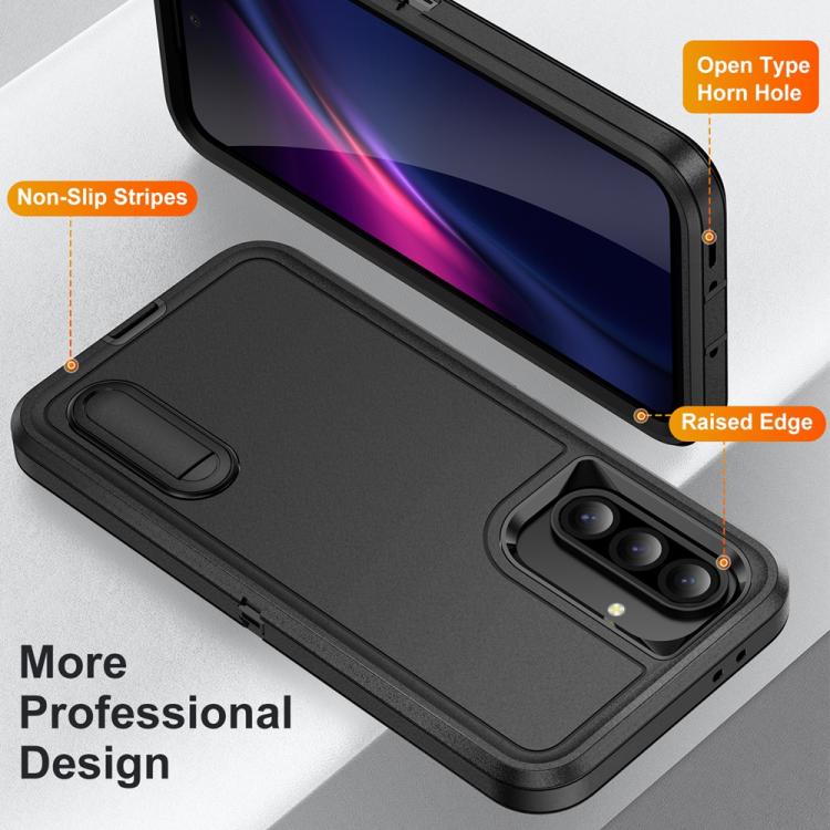 For Samsung Galaxy A56 5G Rugged PC Hybrid Silicone Phone Case with Holder