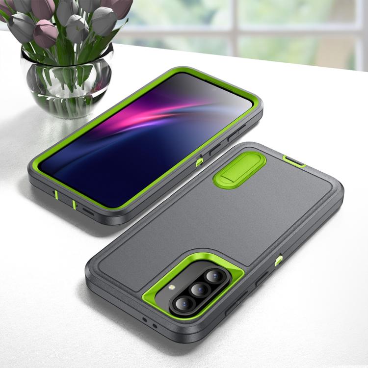 For Samsung Galaxy A56 5G Rugged PC Hybrid Silicone Phone Case with Holder