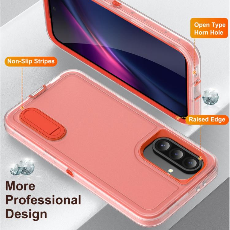For Samsung Galaxy A56 5G Rugged PC Hybrid Silicone Phone Case with Holder