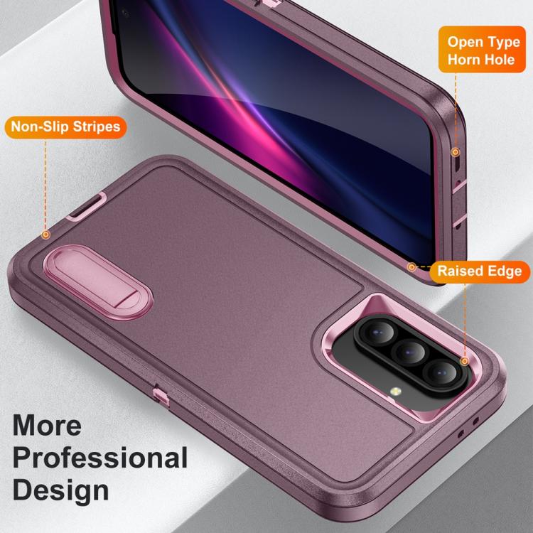 For Samsung Galaxy A56 5G Rugged PC Hybrid Silicone Phone Case with Holder