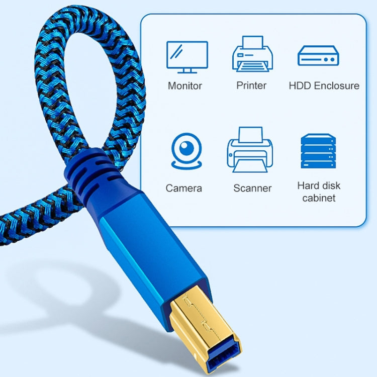 Printer / Hard Disk USB 3.0 A Male to B Male Connector Cable, Length:0.3m - Blue
