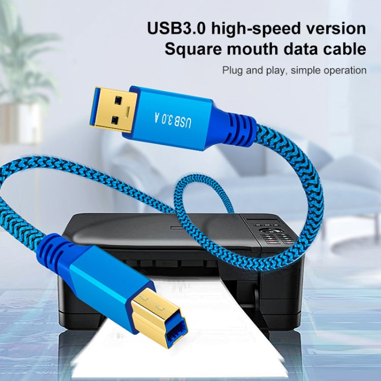 Printer / Hard Disk USB 3.0 A Male to B Male Connector Cable, Length:0.3m - Blue