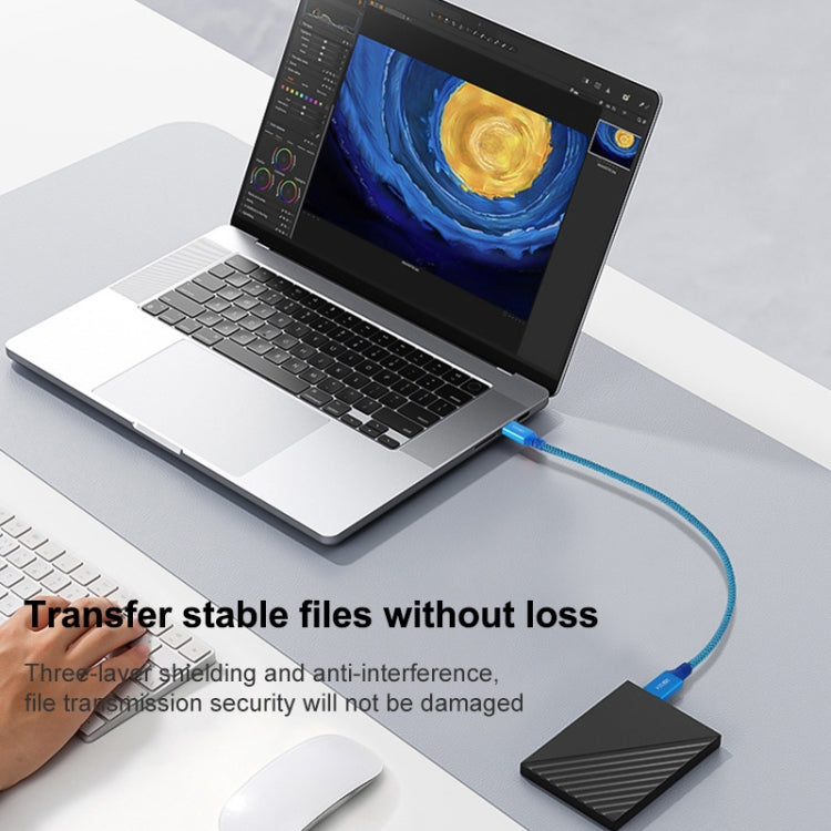 Printer / Hard Disk USB 3.0 Male to Male Connector Cable, Length:0.3m - Blue