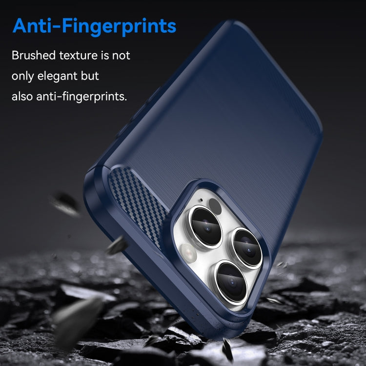For iPhone 16 Pro Brushed Texture Carbon Fiber TPU Phone Case
