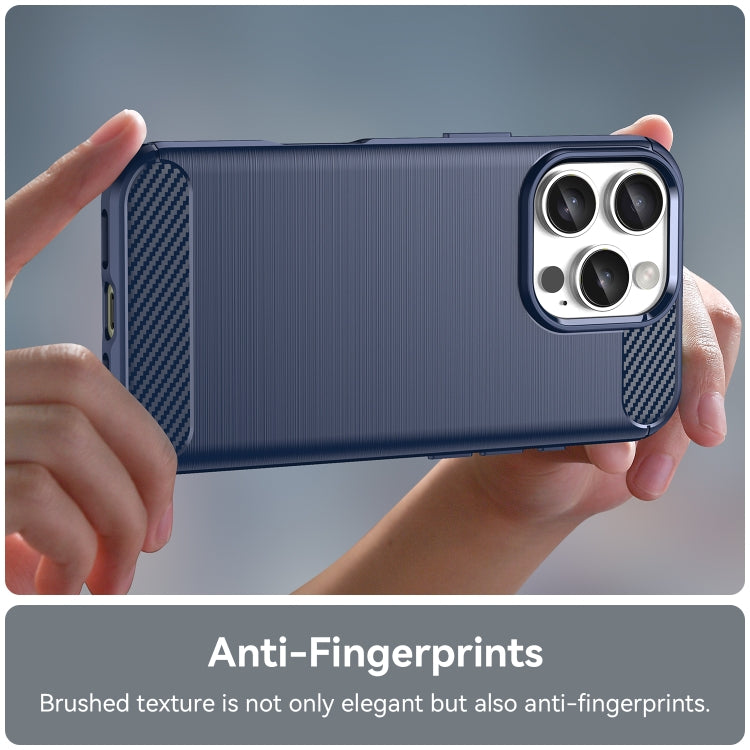 For iPhone 16 Pro Brushed Texture Carbon Fiber TPU Phone Case