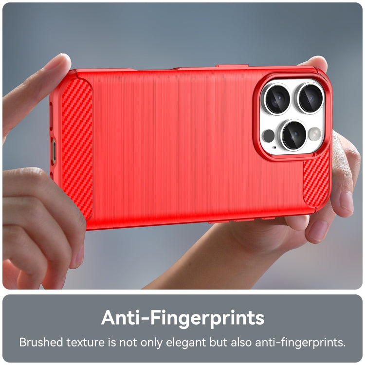 For iPhone 16 Pro Brushed Texture Carbon Fiber TPU Phone Case