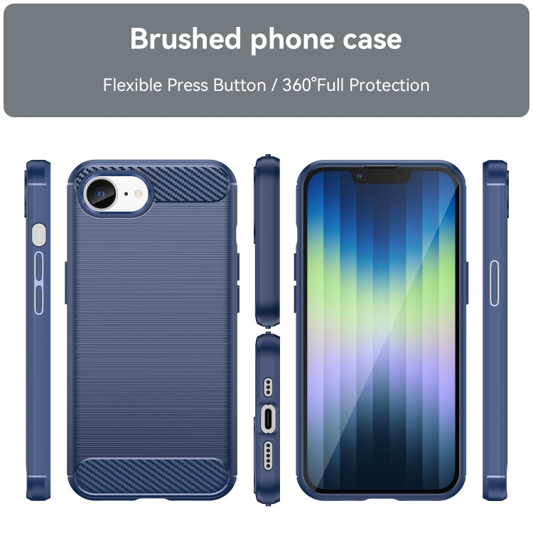 For iPhone 17e / 16e Brushed Texture Carbon Fiber TPU Phone Case