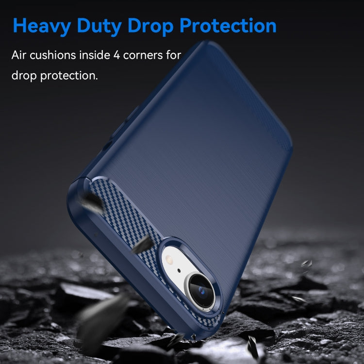 For iPhone 17e / 16e Brushed Texture Carbon Fiber TPU Phone Case