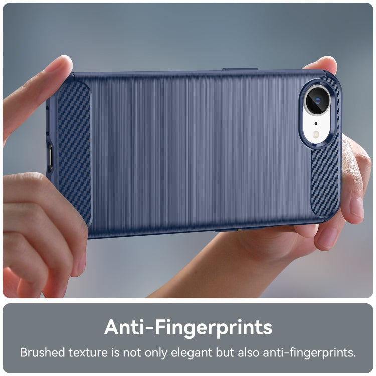 For iPhone 17e / 16e Brushed Texture Carbon Fiber TPU Phone Case