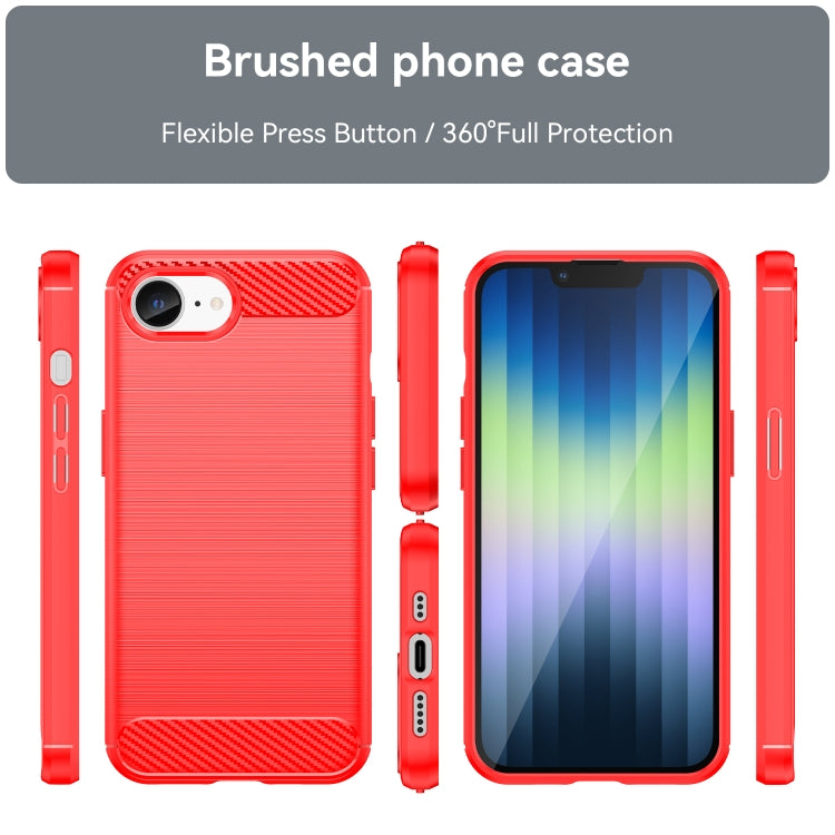 For iPhone 17e / 16e Brushed Texture Carbon Fiber TPU Phone Case