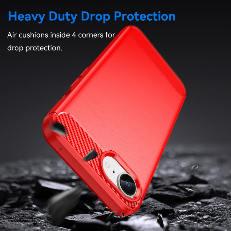 For iPhone 17e / 16e Brushed Texture Carbon Fiber TPU Phone Case
