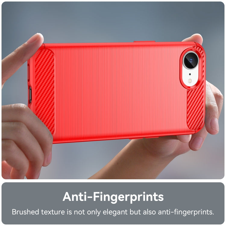 For iPhone 17e / 16e Brushed Texture Carbon Fiber TPU Phone Case